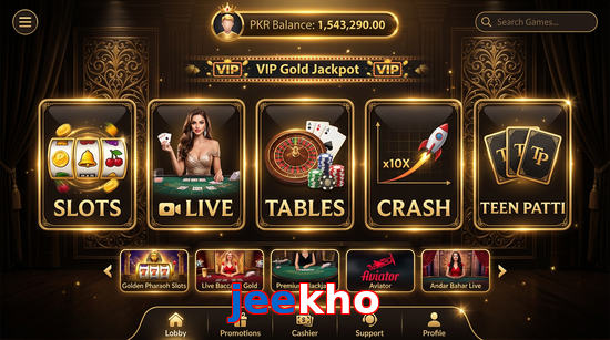 Main screen of Jeekho casino page for PK players