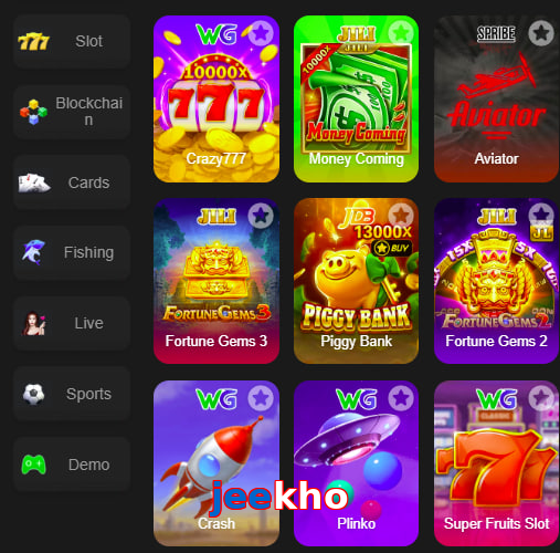 Main screen of Jeekho game page for PK players
